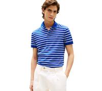 Tommy Hilfiger Polo Casual da Uomo a Maniche Corte in vestibilità Regolare con Cotone interbloccato, Striscia Blu a Cuneo, S