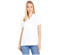 Tommy Hilfiger Polo a Maniche Corte Tinta Unita Core S/S, White, L Donna