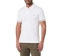 Tommy Hilfiger Polo da Uomo in Cotone Liquido RWB Cuff Slim MW0MW41612 S/S, Bianco, L, Bianco (Ecru), L