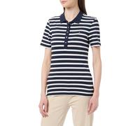 Tommy Hilfiger 1985 Slim Pique Stripe Polo SS WW0WW39530 Maniche Corte, Blu (Breton STP/Desert Sky/Ecru), M Donna