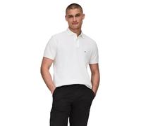 Tommy Hilfiger Polo Uomo Manica Corta in Classic Fit con Stretch e Cotone piqué Biologico, Bianco, M