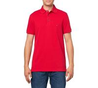 Tommy Hilfiger Polo Uomo Manica Corta Slim Fit con Stretch e Cotone piqué Biologico, Rosso primario, L