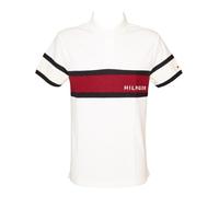 Tommy Hilfiger Polo Uomo TH Maglia Manica Corta con Colletto e Bottoni Puro Cotone Regular Fit Articolo XM0XM02829, YBR White/Bianco, M