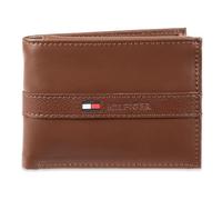 Tommy Hilfiger Portafoglio da uomo pieghevole pieghevole in 100% pelle con blocco RFID, marrone chiaro, taglia unica, Marrone chiaro, Taglia unica