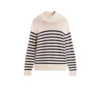 Tommy Hilfiger Uomo Pullover Breton Cotton Stripe con Collo a Lupetto, Multicolore (Oatmilk Htr/Desert Sky), M