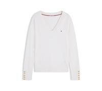 TOMMY HILFIGER Pullover 'Gold-tone Button Cuff' avorio Donna - Abbigliamento - Taglie comode - Pullover e cardigan - Pullover TOMMY HILFIGER XS-S