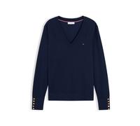 TOMMY HILFIGER Pullover 'Gold-tone Button Cuff' navy Donna - Abbigliamento - Pullover e cardigan - Maglioni - Pullover in maglia fine TOMMY HILFIGER M