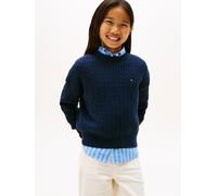 Tommy Hilfiger Cable Sweater Kg0kg08848 Pullover, Blue (Dark Night Navy), 10 Anni Bambina