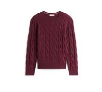 Tommy Hilfiger Soft Wool Cable C-NK LS SWT, Colore: rosso, M