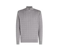Tommy Hilfiger Maglione Tommy Hilfiger con cerniera a un quarto e lavorazione a trecce large Grigio