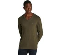 Tommy Hilfiger Pullover Uomo Cashmere V Neck Pullover in Maglia, Multicolore (Army Green), S