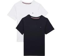 Tommy Hilfiger Ragazzi 2-Pack Organico Cotone Girocollo T-Shirt, Deserto Cielo/Bianco
