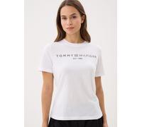 Tommy Hilfiger Reg Corp Logo Regular Fit Short Sleeve T-shirt Bianco L Donna