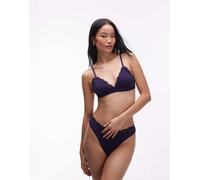 Tommy Hilfiger - Reggiseno a triangolo sfoderato in pizzo e microfibra viola S