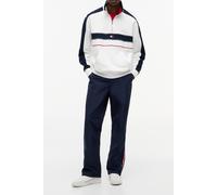 Tommy Jeans Felpa 'Colour-blocked Quarter-zip Relaxed' navy / rosso acceso / bianco Uomo Tommy Jeans M