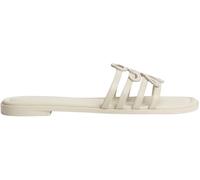 Tommy Hilfiger Sandali bassi da donna Th Script Flat Mule Lth FW0FW09368, beige, 39