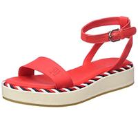 Tommy Hilfiger Sandali Donna Rope Flatform Estivi, Rosso (Fireworks), 41 EU