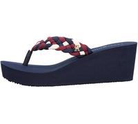 Tommy Hilfiger Sandali estivi intrecciati con zeppa Th FW0FW09198 Infradito, BLU (Rwb), 3.5