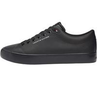 Tommy Hilfiger Scarpe da Ginnastica Basse da Uomo in Pelle Vulcanizzata, Nero Triplo Nero, 44 EU