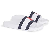 Tommy Hilfiger Scarpe da Mare Uomo Rubber TH Flag Pool Slide Ciabatte, Bianco (White), 45