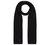 Tommy Hilfiger Sciarpa da uomo con bandiera essenziale, Black, Taglia unica