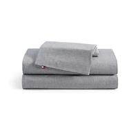 Tommy Hilfiger® - Set di lenzuola per letto matrimoniale, in chambray di cotone con federa abbinata, tessitura leggera, lenzuola con trama sottile (blu navy)