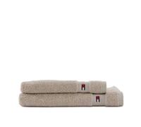 Tommy Hilfiger Set due pezzi Spugna Bagno ospite e Asciugamano 100% di Puro Cotone Legend Sand