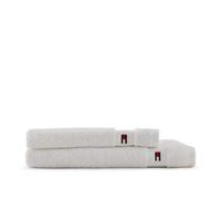Tommy Hilfiger Set due pezzi Spugna Bagno ospite e Asciugamano 100% di Puro Cotone Legend White