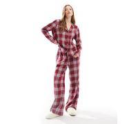 Tommy Hilfiger - Set regalo con pigiama in flanella rosso a quadri S