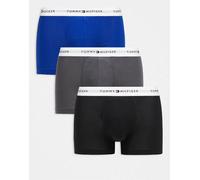 Tommy Hilfiger - Signature Essentials - Confezione da 3 boxer aderenti in cotone neri/grigi/blu-Multicolore S