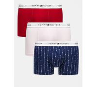 Tommy Hilfiger - Signature Essentials - Confezione da 3 paia di boxer aderenti in cotone rosa/rosso/stampa cuori-Multicolore M