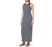 Tommy Hilfiger Abito Donna Midi Dress Slim Fit, Multicolore (Dark Night Navy/ Ecru Stp), L