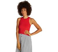 Tommy Hilfiger Canotta Donna Rib Top Elasticizzata, Rosso (Primary Red), M