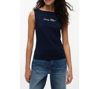 Tommy Hilfiger Slim Boat Neck Tank Top Dark Night Navy Taglia: L | Canottiere Outlet | Donna | Nero