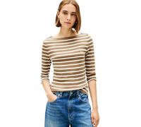 Tommy Hilfiger Slim Cody Boat-Nk 3/4Slv Ww0Ww40589, Maglietta a Maniche Lunghe, Donna, Marrone (Nordic Taupe/Ecru STP), L