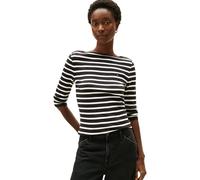 Tommy Hilfiger Slim Cody Boat-Nk 3/4Slv Ww0Ww40589, Maglietta a Maniche Lunghe, Donna, Nero (Black/Ecru STP), L