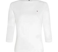 Tommy Hilfiger Slim Cody Boat-Nk 3/4Slv Ww0Ww40589, Top in Maglia a Maniche Corte, Donna, Bianco (NOS Ecru), XS