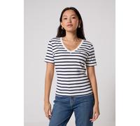 Tommy Hilfiger Donna T-Shirt Maniche Corte New Slim Cody con Scollo a V, Multicolore (Breton/ECU/Dark Night Navy), S