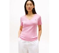 Tommy Hilfiger - Slim Cody V-Nk Ss WW0WW40584TOL Rosa - Abbigliamento XS Rosa