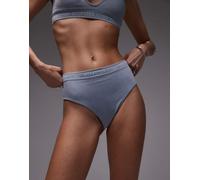 Tommy Hilfiger - Slip a vita alta blu slavato con logo L