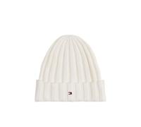 Tommy Hilfiger Small Flag Beanie Au0Au01526 Berretto, White (Ancient White), L Unisex-Bambini e Ragazzi