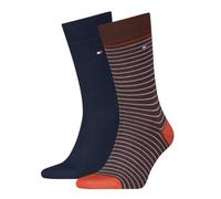 Tommy Hilfiger Small Stripe Classic Sock, Marrone Cioccolato, 43-46 (Pacco da 2) Uomo