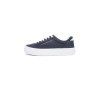 Tommy Hilfiger TH Foxing Platform Washed Canvas Fw0fw09172, Basso Top Donna, Blue (Space Blue), 37 EU