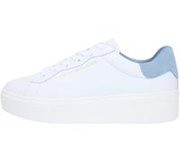 Tommy Hilfiger Sneaker Basse da Donna Chic Platform Cupsole Fw0fw09021, Bianco Bianco Acqua Chiara, 36 EU