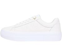 Tommy Hilfiger Sneaker da Donna TH Platform Trapuntata Fw0fw09265 Low Top, Bianco Ecru, 40 EU
