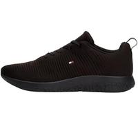 Tommy Hilfiger Sneaker Uomo Corporate Knit Rib Runner, Nero (Black), 45