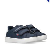 Tommy Hilfiger Sneakers Basse con Velcro, Logan, Blu/Bianco