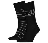 Tommy Hilfiger Sock 2P Hilfiger M - calzini lunghi - uomo 43/46 Black unisex