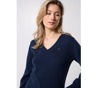 Tommy Hilfiger - Soft Wool V-Nk Sweat WW0WW43505C1G Blu - Abbigliamento XL Blu