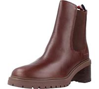 Tommy Hilfiger Stivaletto Donna Outdoor Chelsea Mid Heel Boot in Pelle, Truffle Brown, 41 EU